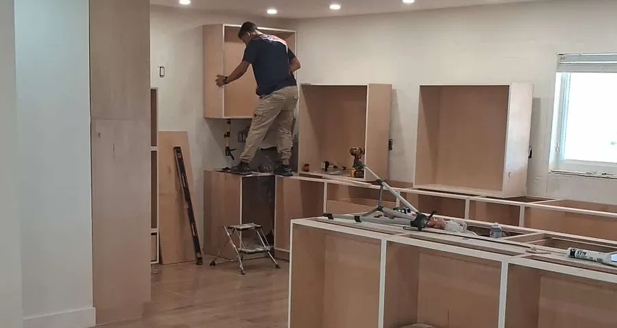 Cabinet installation in progress on a Butler project